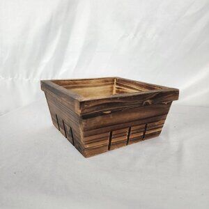 Vintage 1970s Wood Strawberry Fruit Basket Gathering Cottagecore Decor Prop